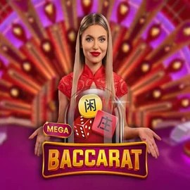 Mega Baccarat slot logo by Pragmatic Play at Uspin Casino