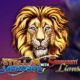 Jackpots logo of Stellar Jackpots with Serengeti Lions from Lightning Box Game at Uspin Casino