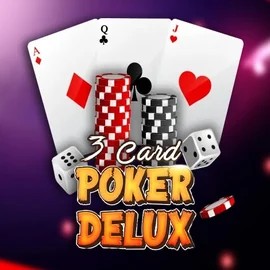 Three Card Poker Delux slot logo by Urgent Games at Uspin Casino